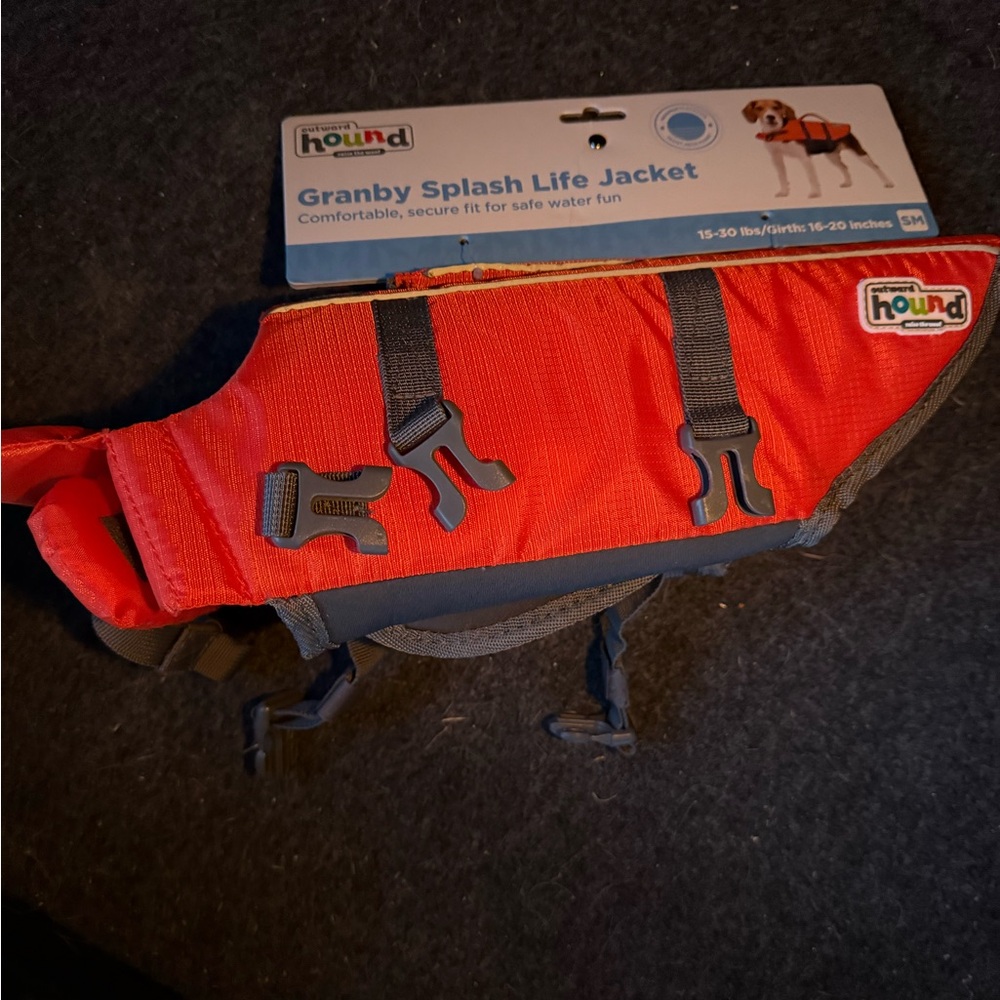 Outward Hound Granby Dog Life Jacket - Bright Red and Gray